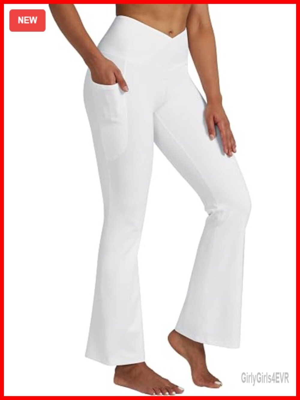 Flare Leggings Crossover Yoga Pants High Waist Bootcut Workout Leggings with